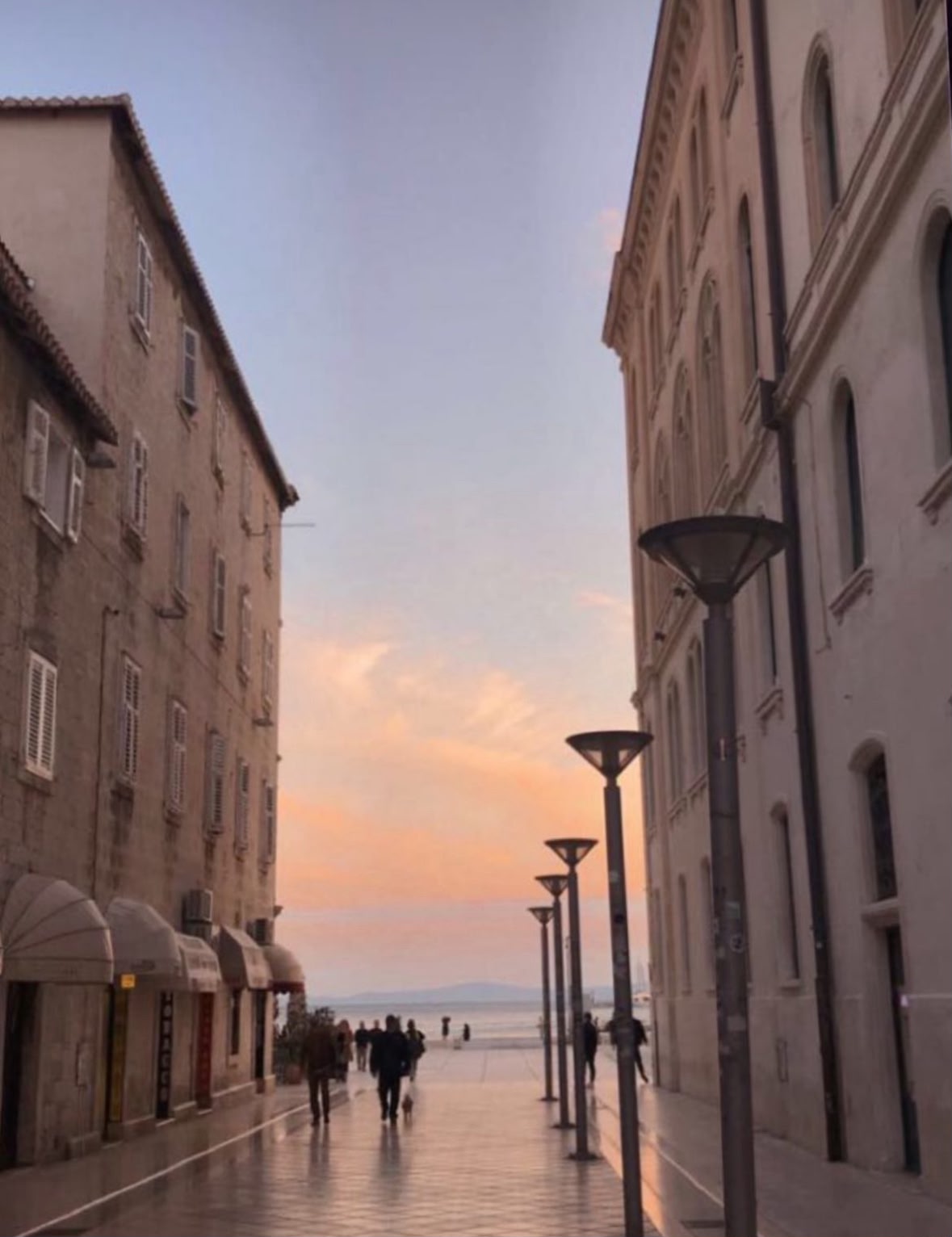 Split promenade at sunset